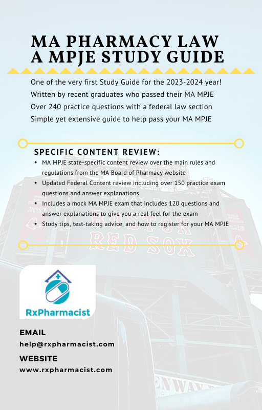 MA Pharmacy Law An Mpje Study Guide RxPharmacist