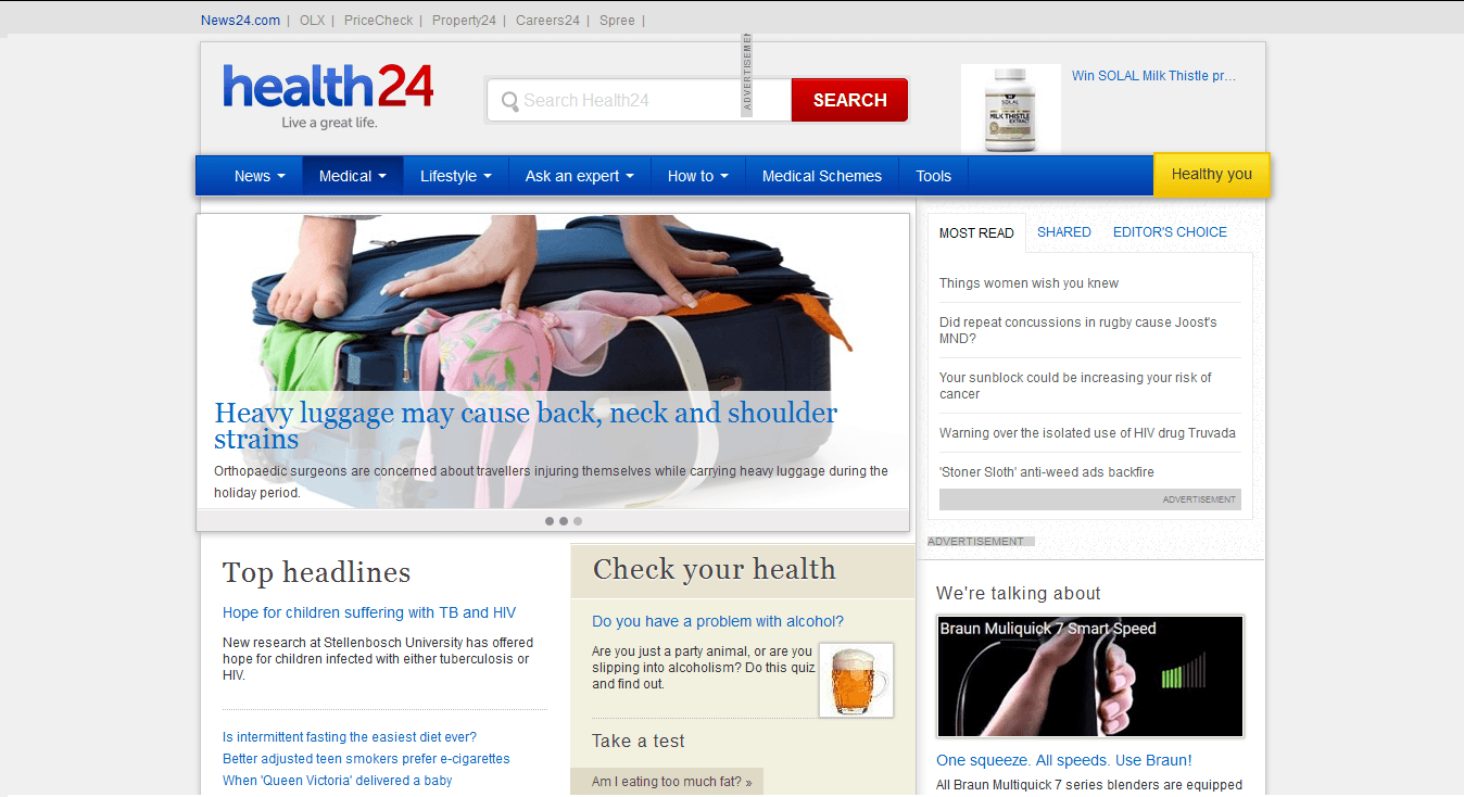 Health24 Reviews Health Information and News Website with Health Tips