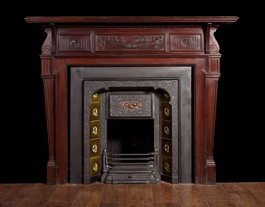 Victorian mahogany mantelpiece