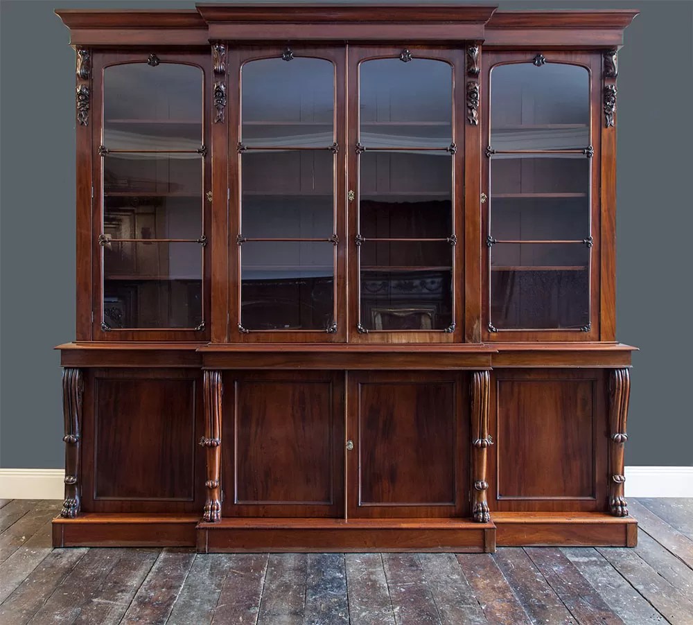 Irish antique mahogany bookcase from the William IV period
