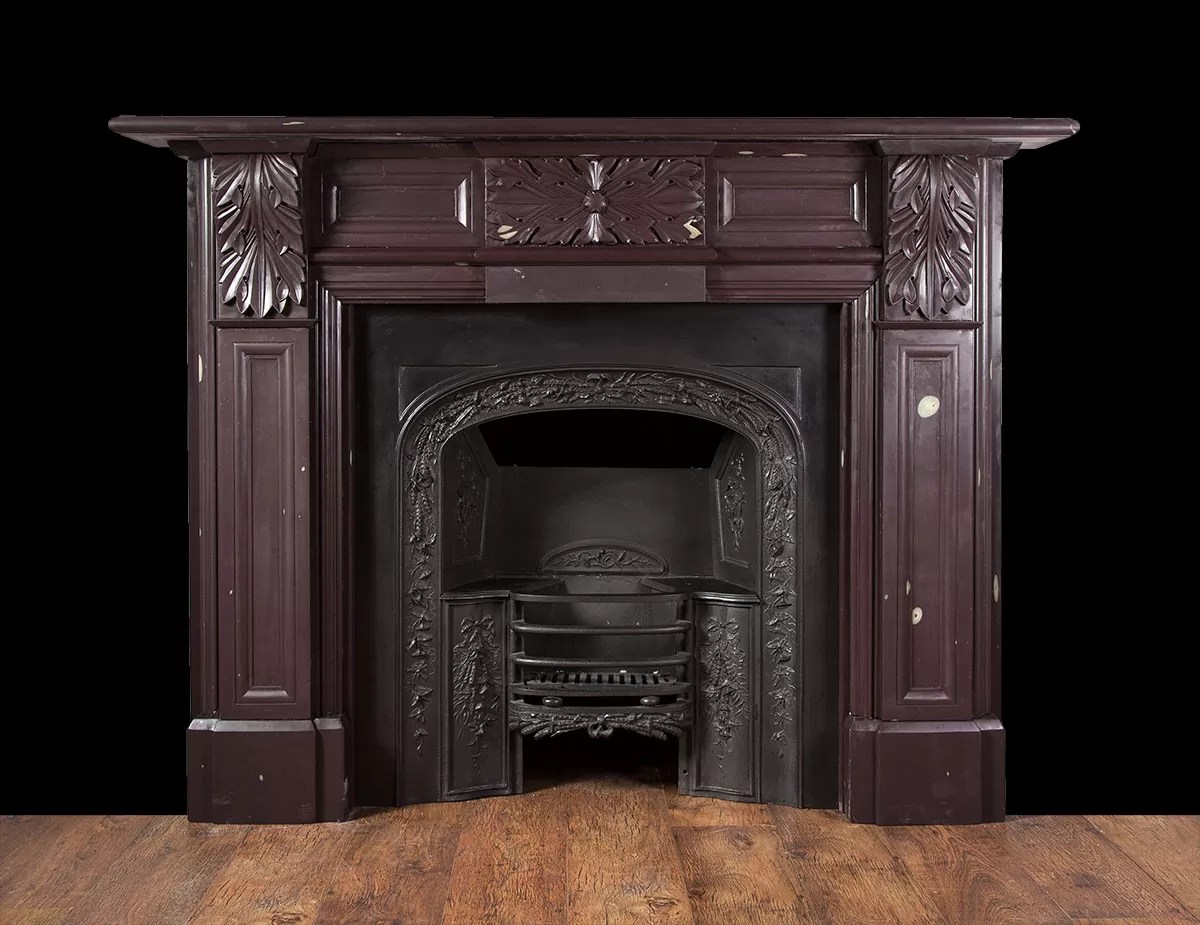 Carved Antique Welsh Heather Slate Fireplace SL021 19th Century