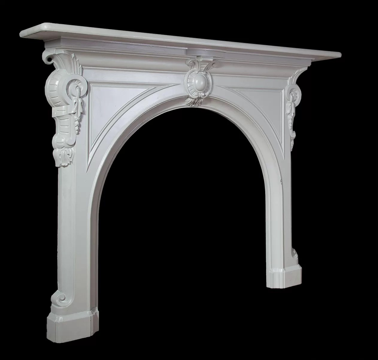Painted Cast Iron Fireplace Ci152 19th Century, Antique Cast Iron