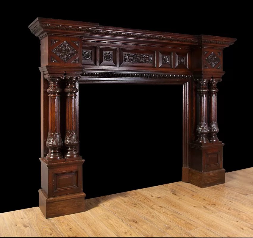 Wooden Mantel W089 19th Century, Antique Fireplaces, Victorian