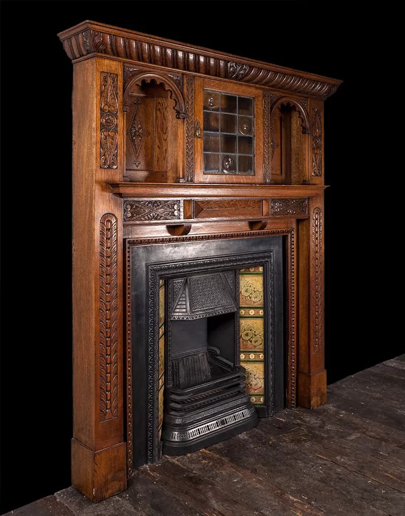 Antique oak fireplace W101 19th Century, 20th Century, Antique