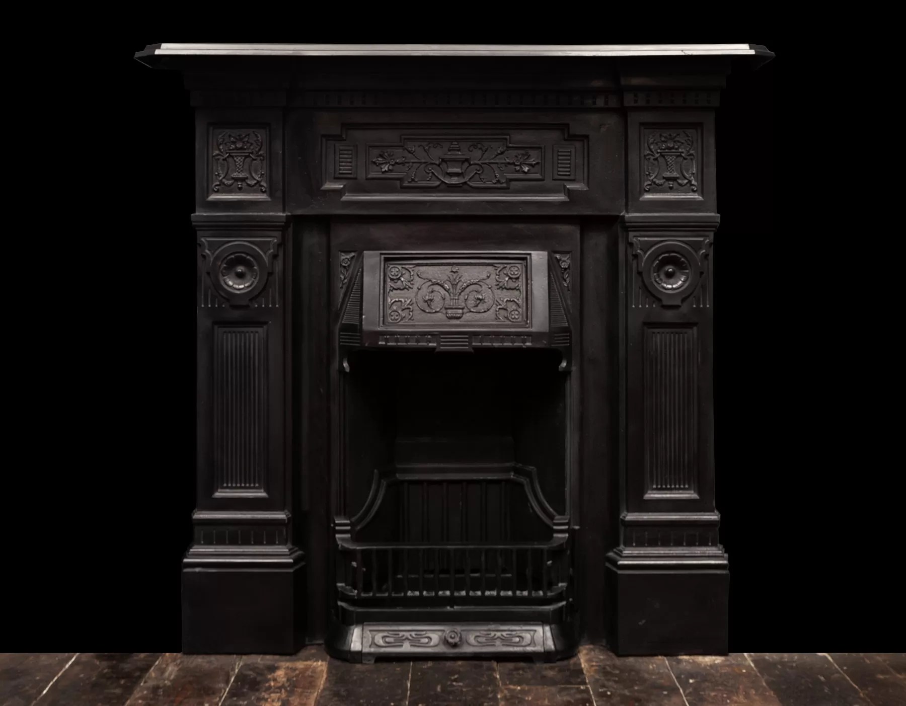 Castiron Fireplace Ci183 19th Century, Antique Cast Iron