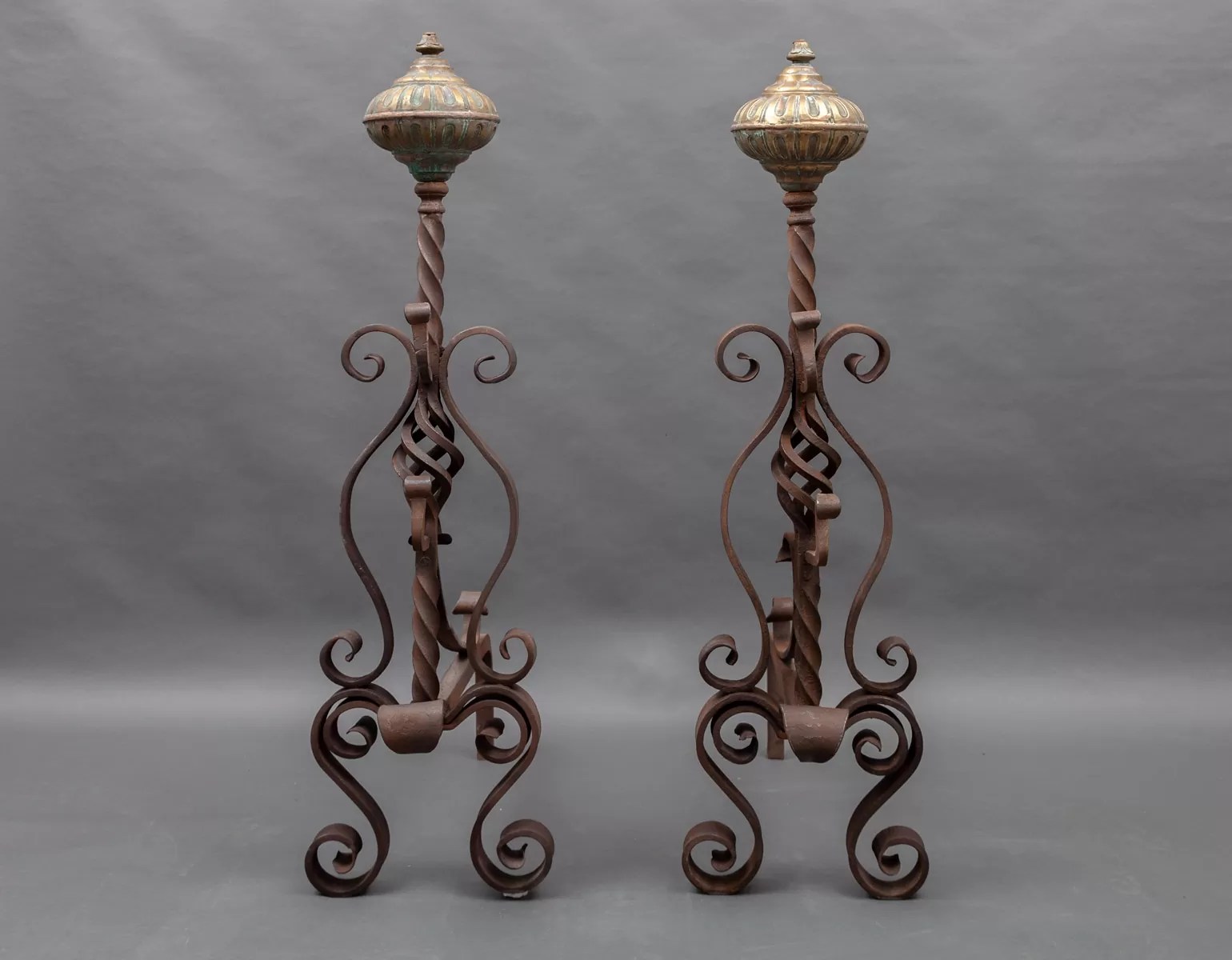 Large Firedogs AI024 Antique Andirons, Antique Fireplaces, Antique