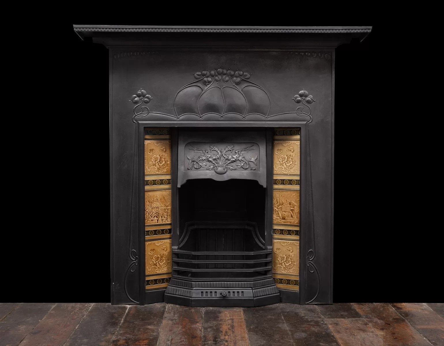 Castiron Fireplace Ci208 19th Century, Antique Cast Iron