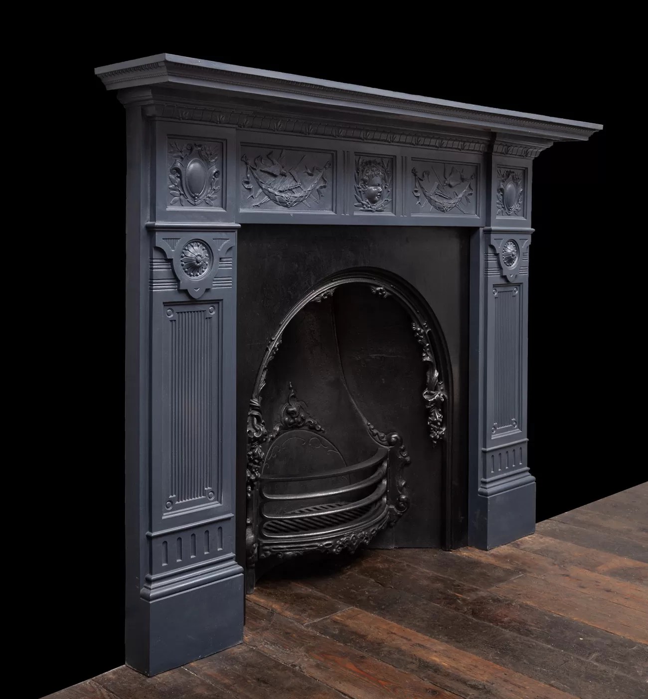 Cast Iron Ci212 19th Century, Antique Cast Iron Fireplaces, Antique