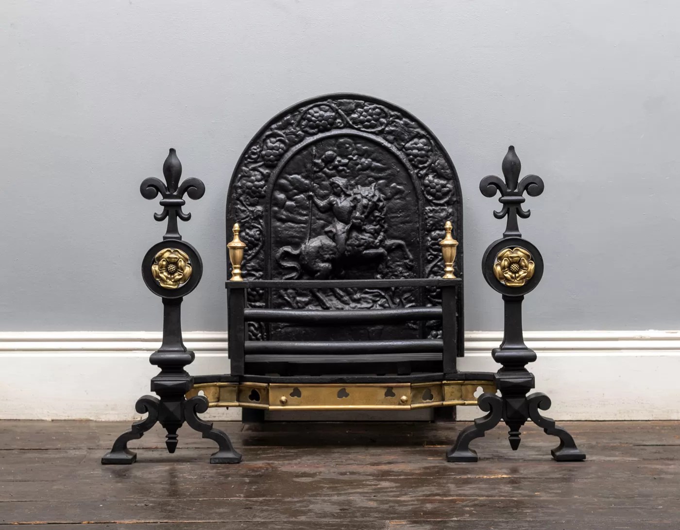 Gothic fire basket AG136 Antique Fireplaces, Antique Period Grates