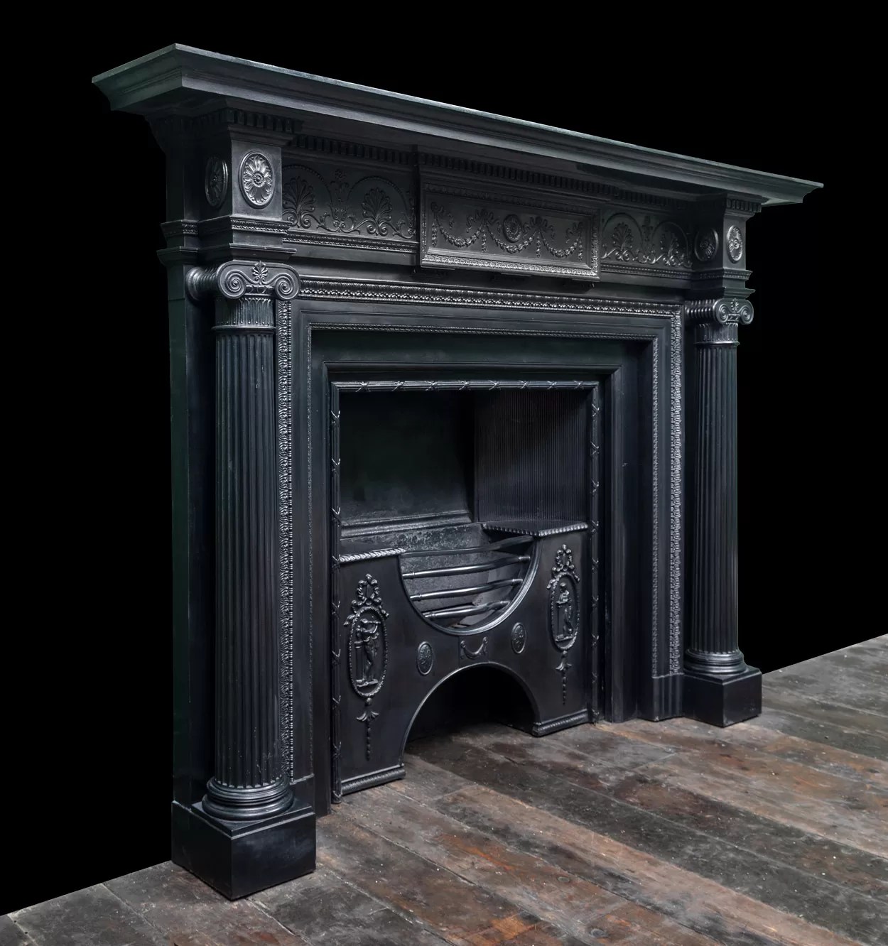 Cast Iron Ci243 19th Century, Antique Cast Iron Fireplaces, Antique
