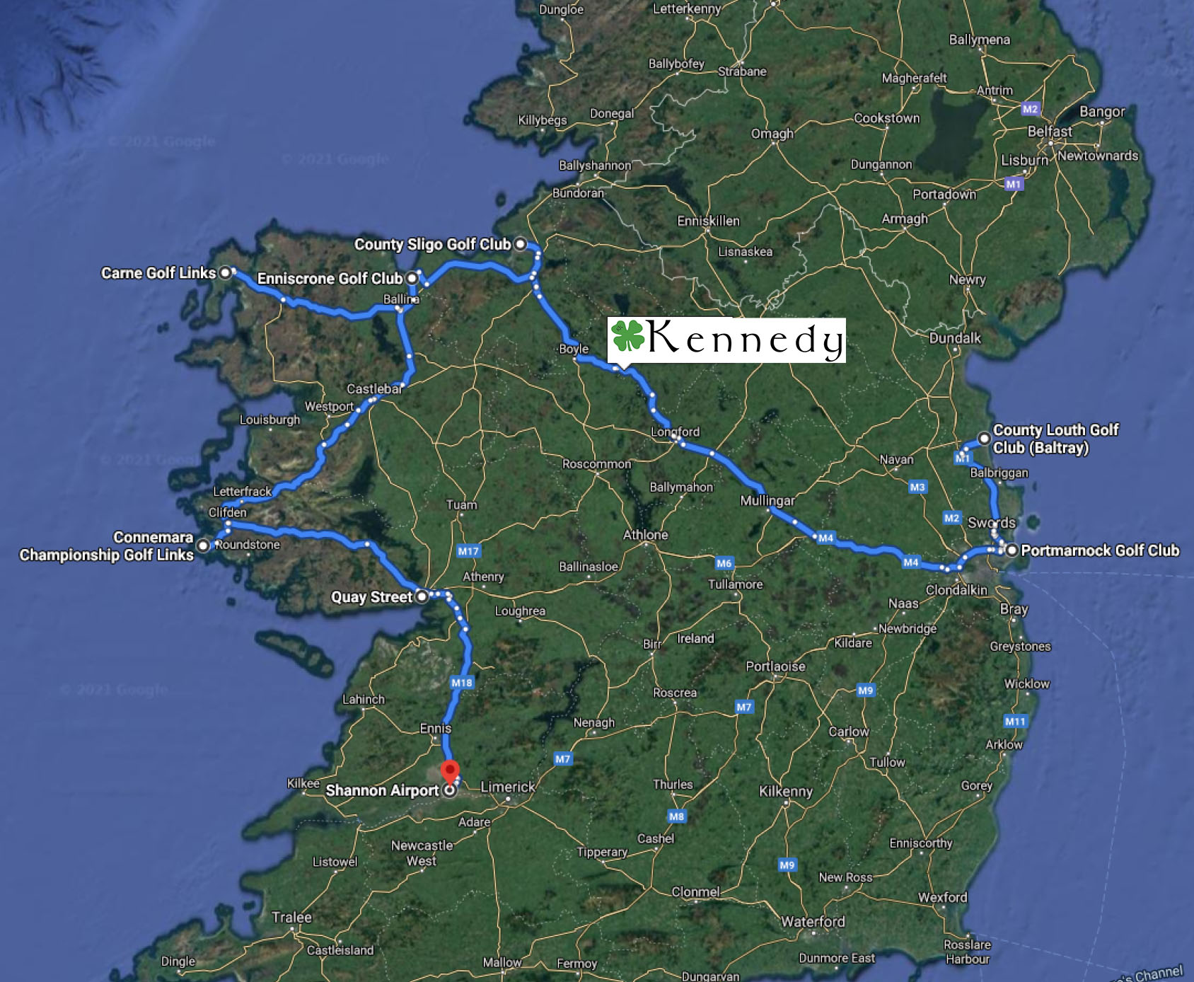 Kaart Dublin 2022 Ireland 2022 The Kennedy Academy