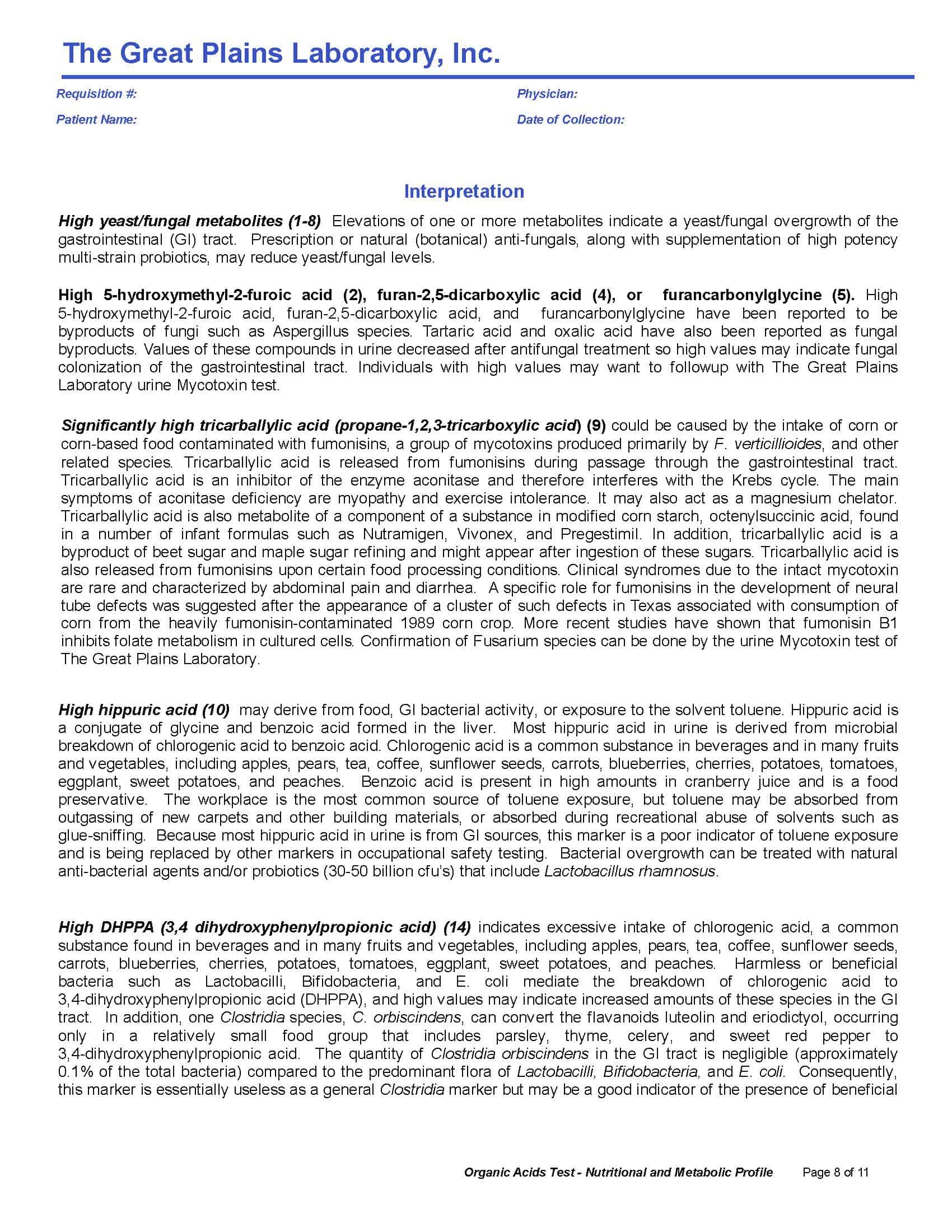 Organic Acids Test (OAT) Great Plains Laboratory Lab Test Order without a Doctor RyDocs