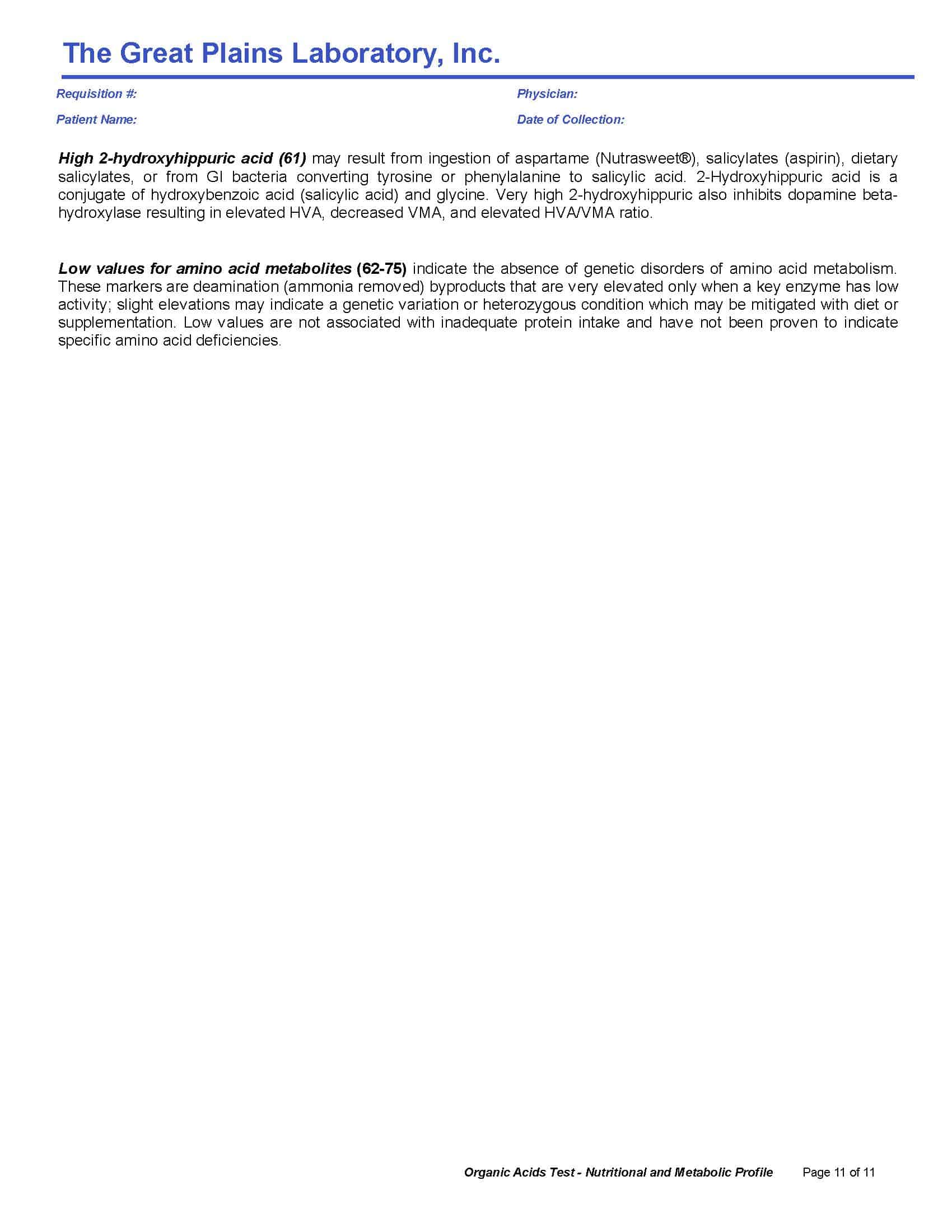 Organic Acids Test (OAT) Great Plains Laboratory Lab Test Order without a Doctor RyDocs