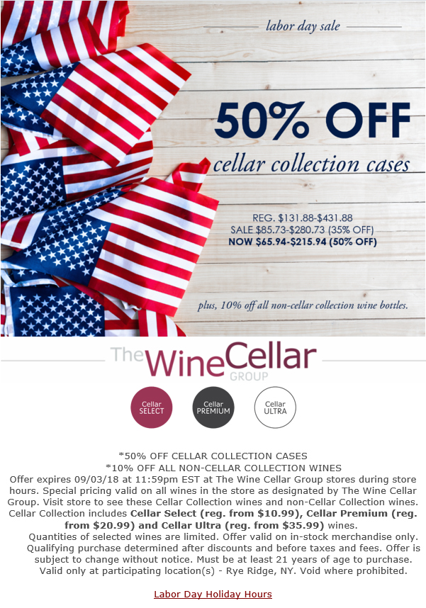 Rye Ridge Shopping Center » Rye Ridge » Labor Day Sale at The Wine Cellar
