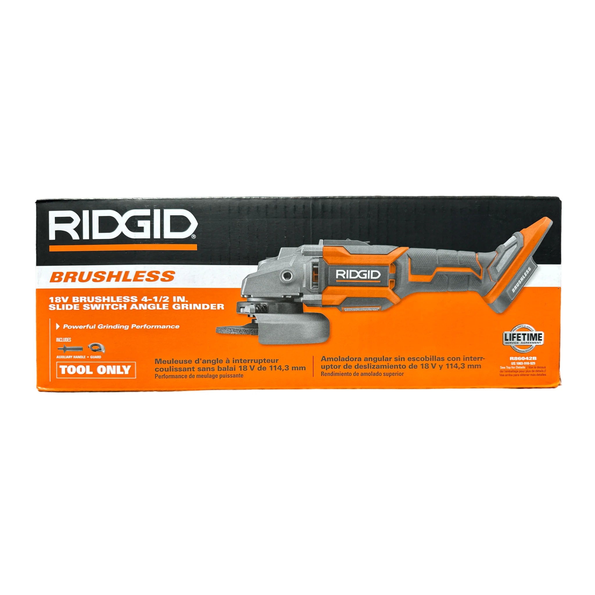 RIDGID 18V Brushless Cordless 4-1/2 in. Slide Switch Angle Grinder (To