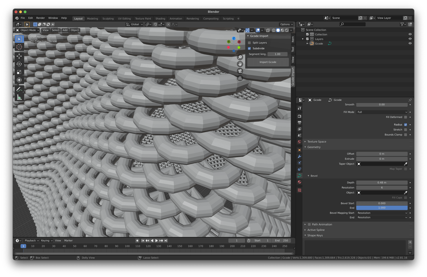 BlenderでGcodeを使ってモデリングする ryokosaka blog