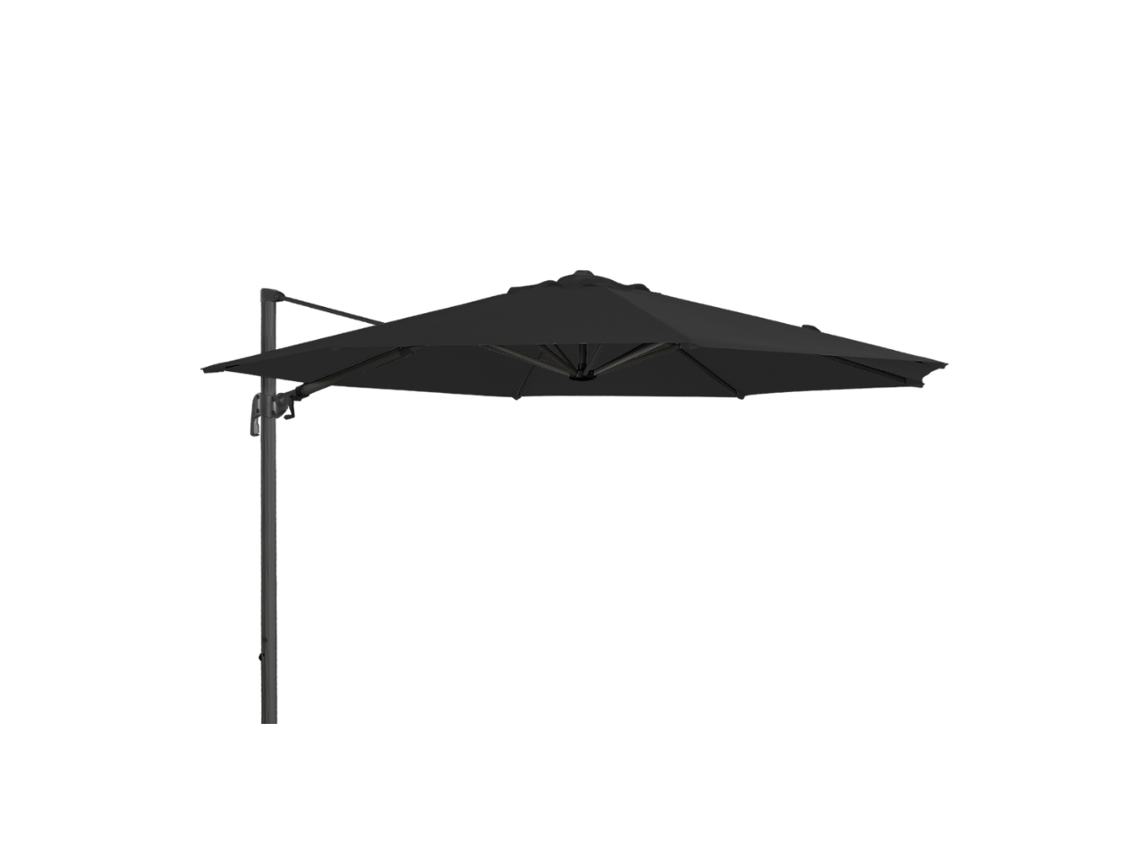 Round 3.5m Aluminium Cantilever Parasol w/90kg Granite Base Charcoal