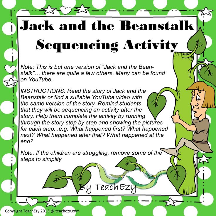 Jack beanstalk Fairy tales Pinterest Discover more ideas about Sequencing activities
