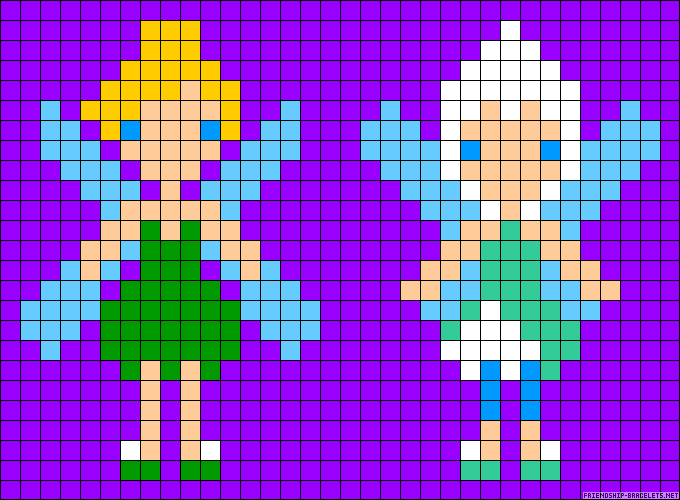 Tinker Bell and Periwinkle perler bead pattern Crafts and whatnot