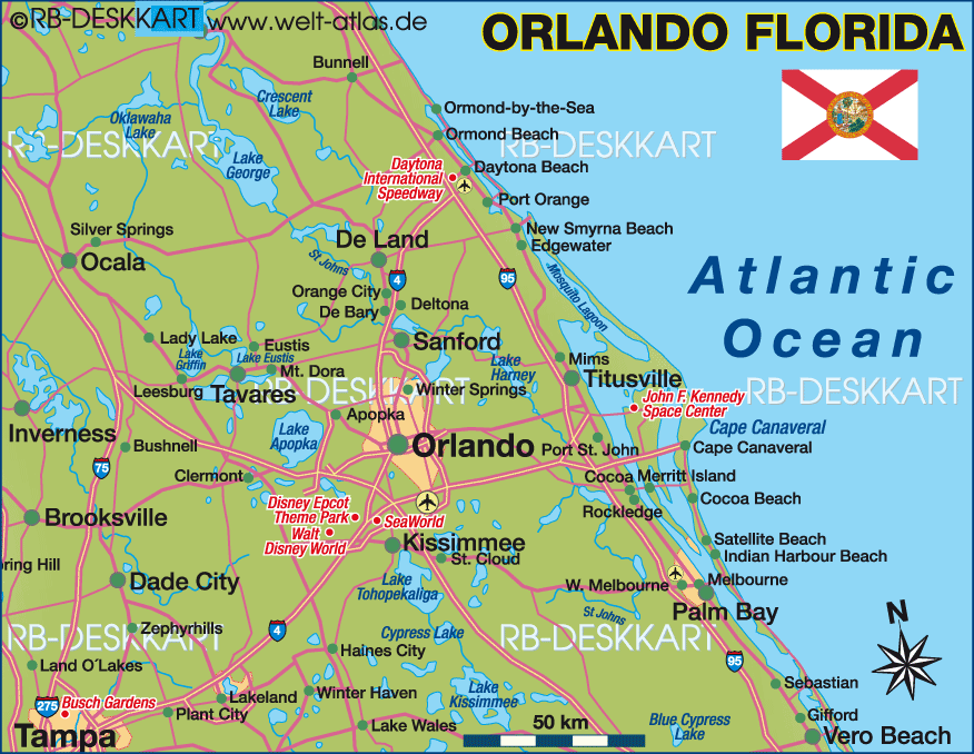 Orlando On Map Of Usa Map Of Usa Orlando BOTE1UM