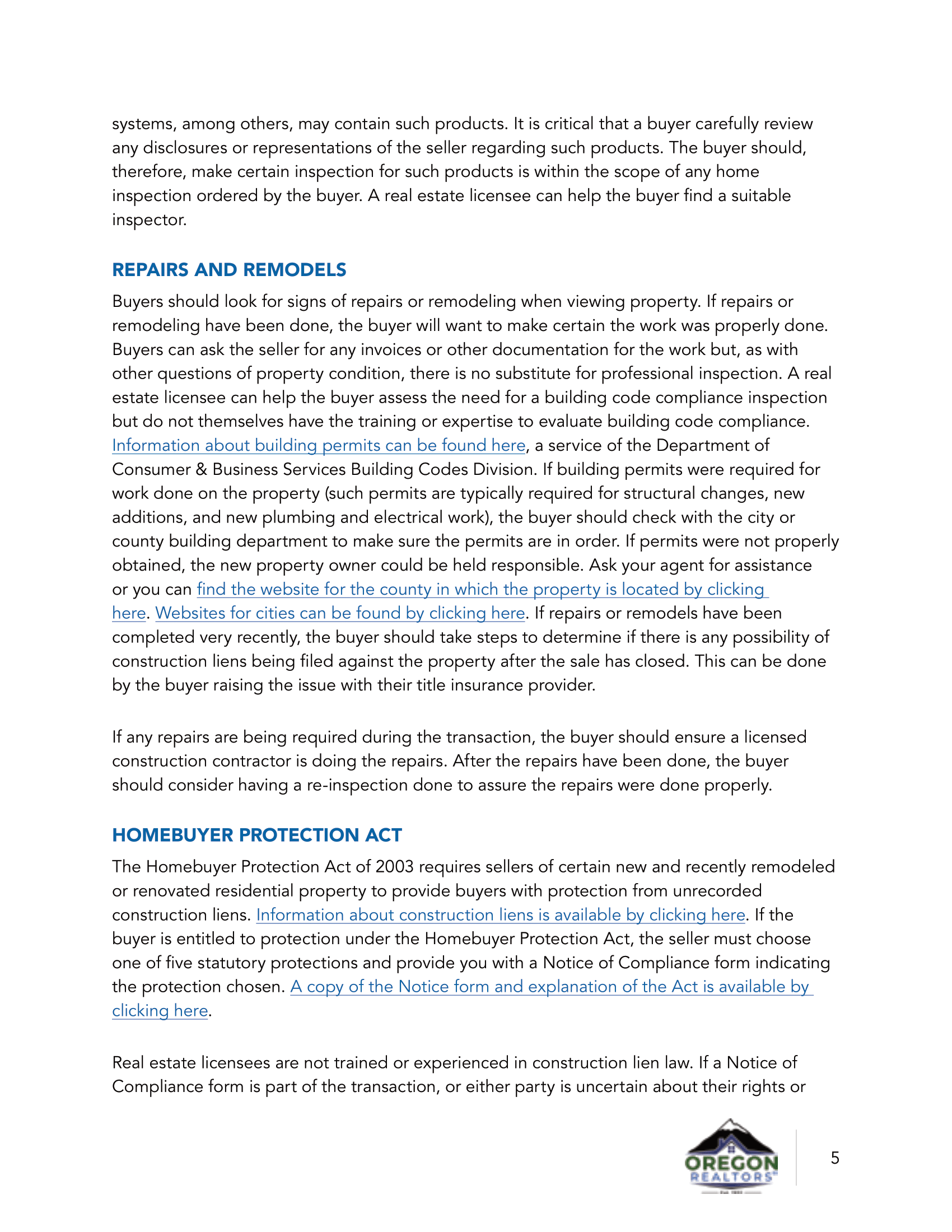 Oregon Property Buyer Advisory View Oregon Real Estate