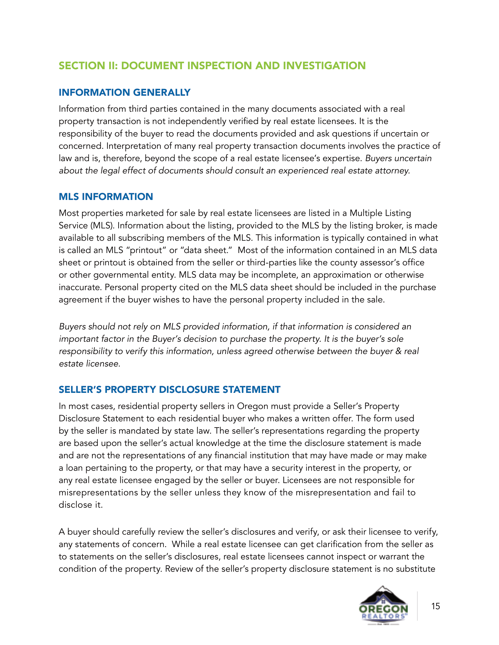 Oregon Property Buyer Advisory View Oregon Real Estate