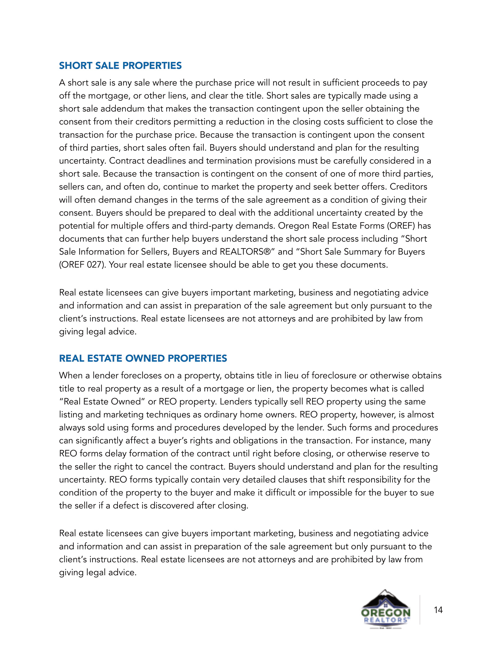 Oregon Property Buyer Advisory View Oregon Real Estate