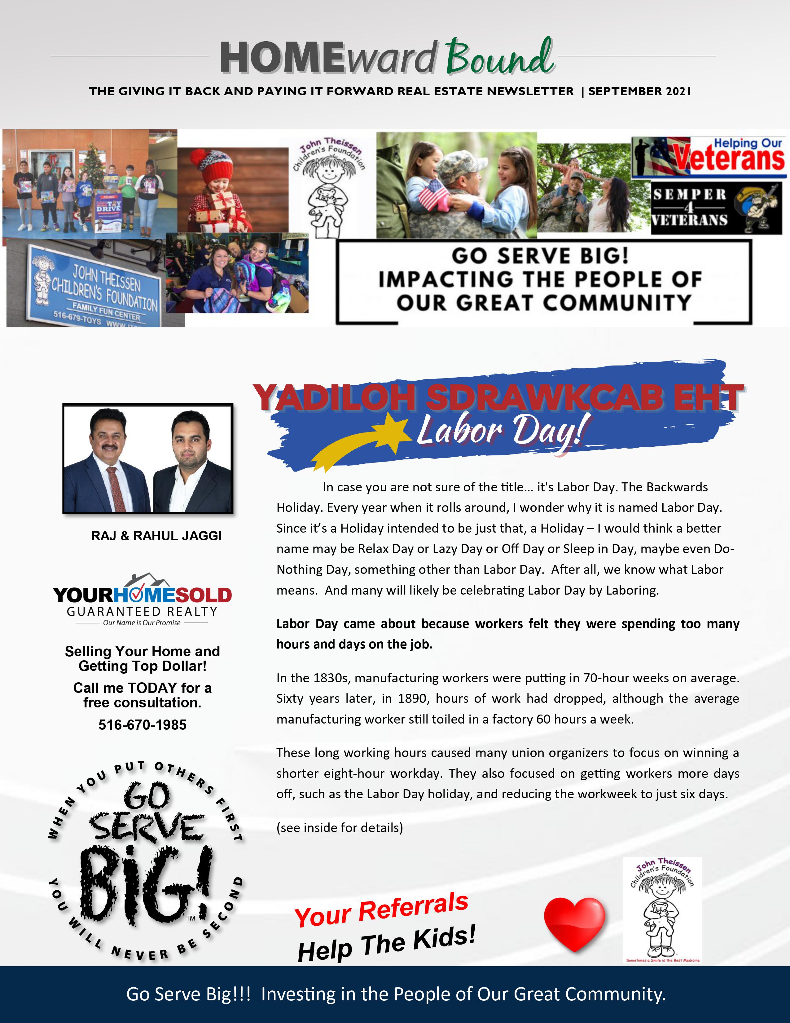 Your Home Sold Guaranteed Realty September 2021 Newsletter Blog