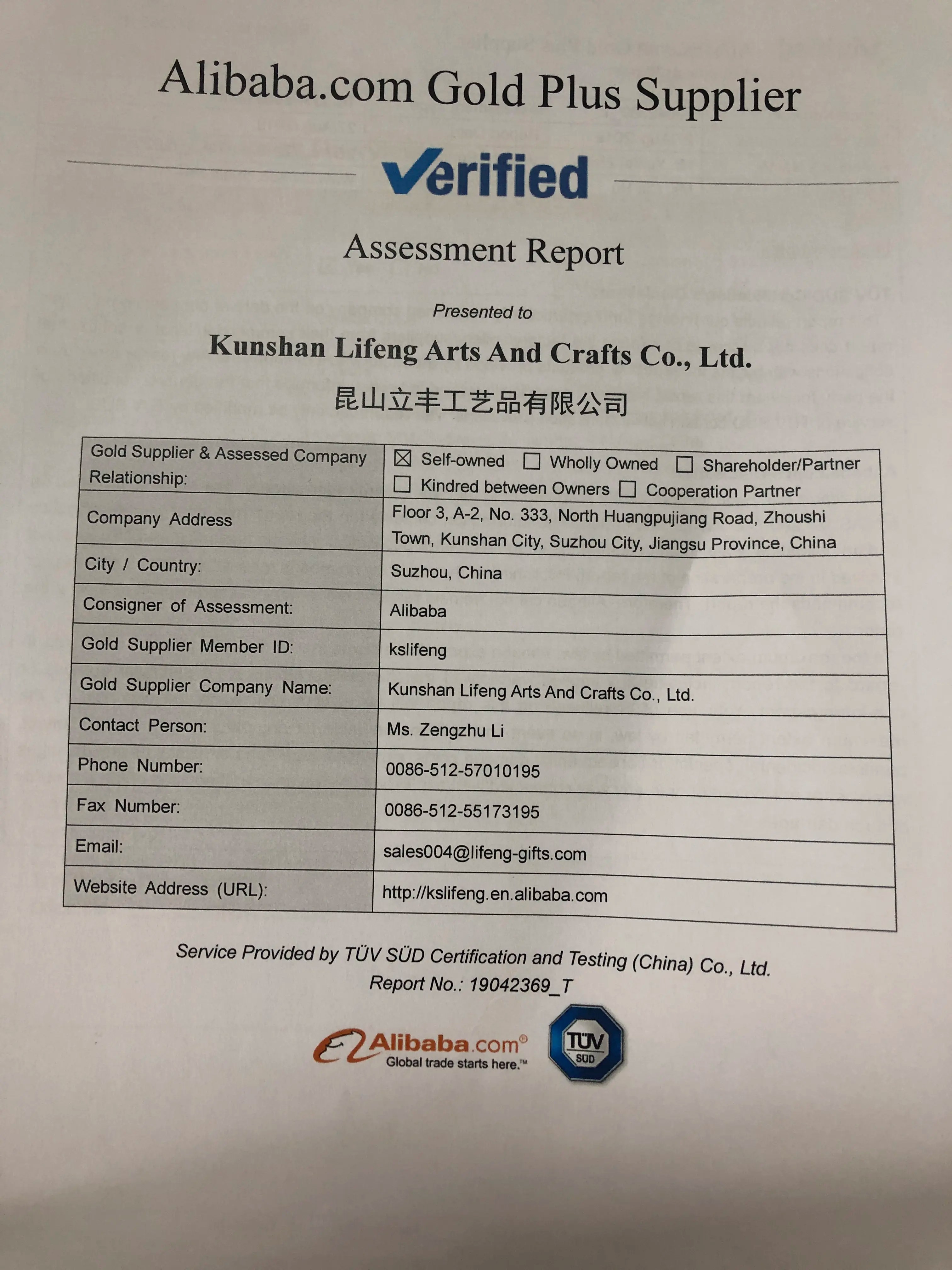 Company Overview Kunshan Lifeng Arts And Crafts Co., Ltd.