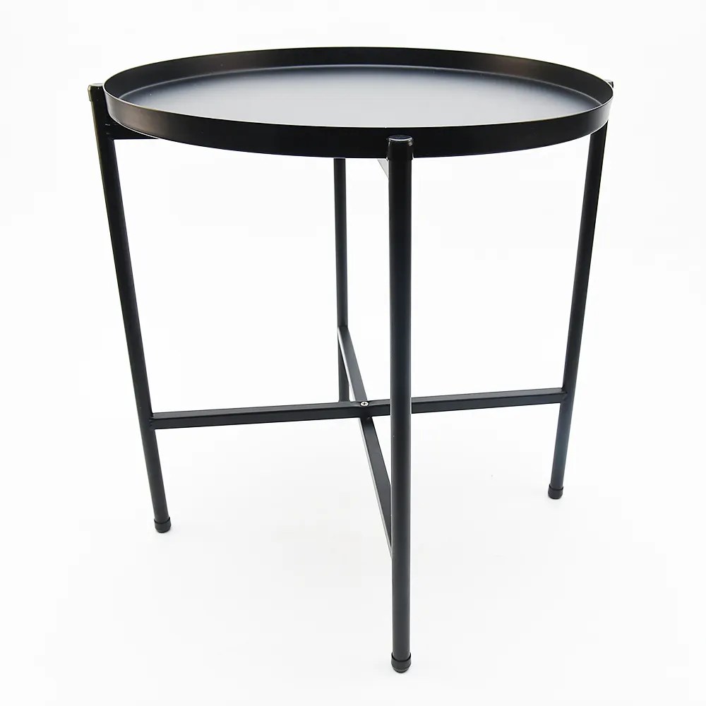 Round Black Metal Outdoor Coffee Table Garden Treasures Davenport