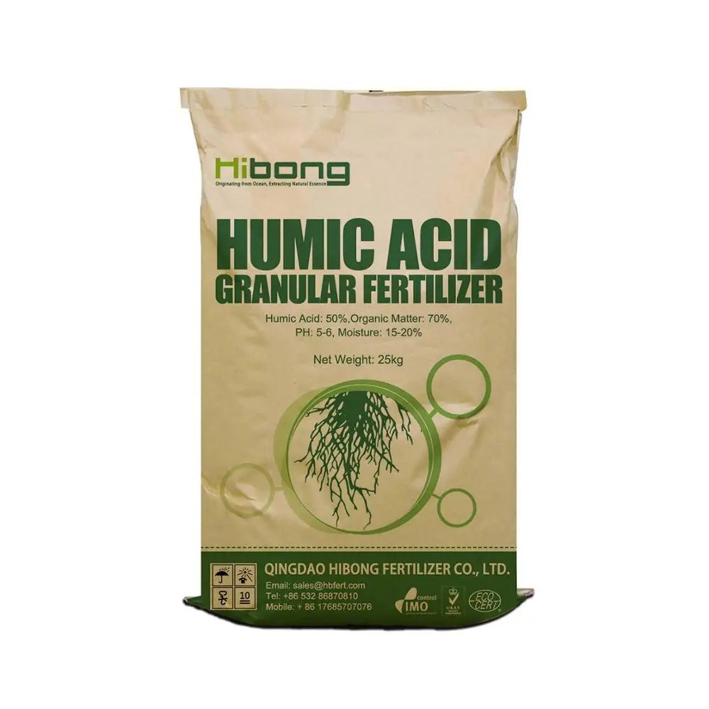 Granular humic acid for lawns