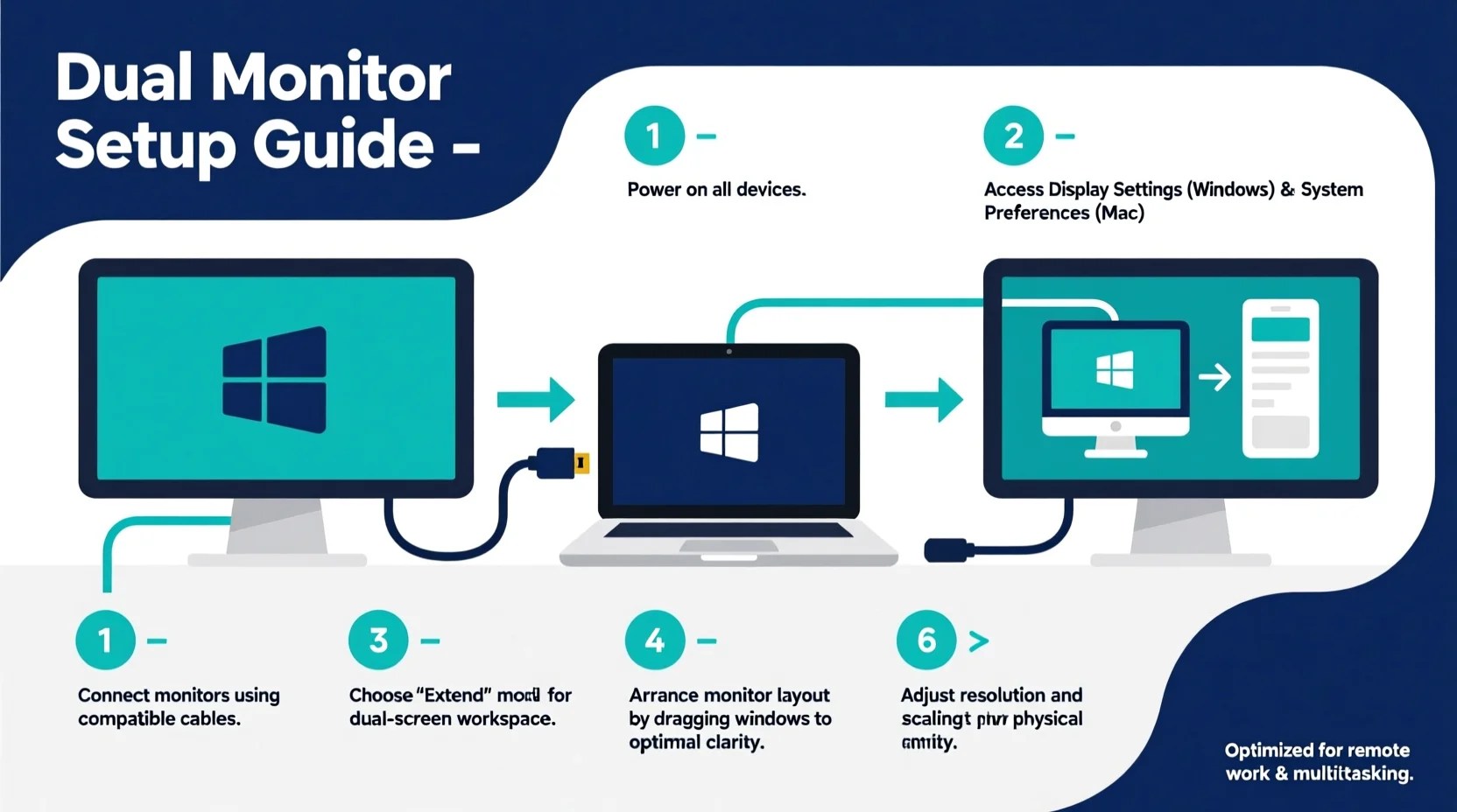 Step By Step How To Set Up Dual Monitors With A Laptop For Maximum