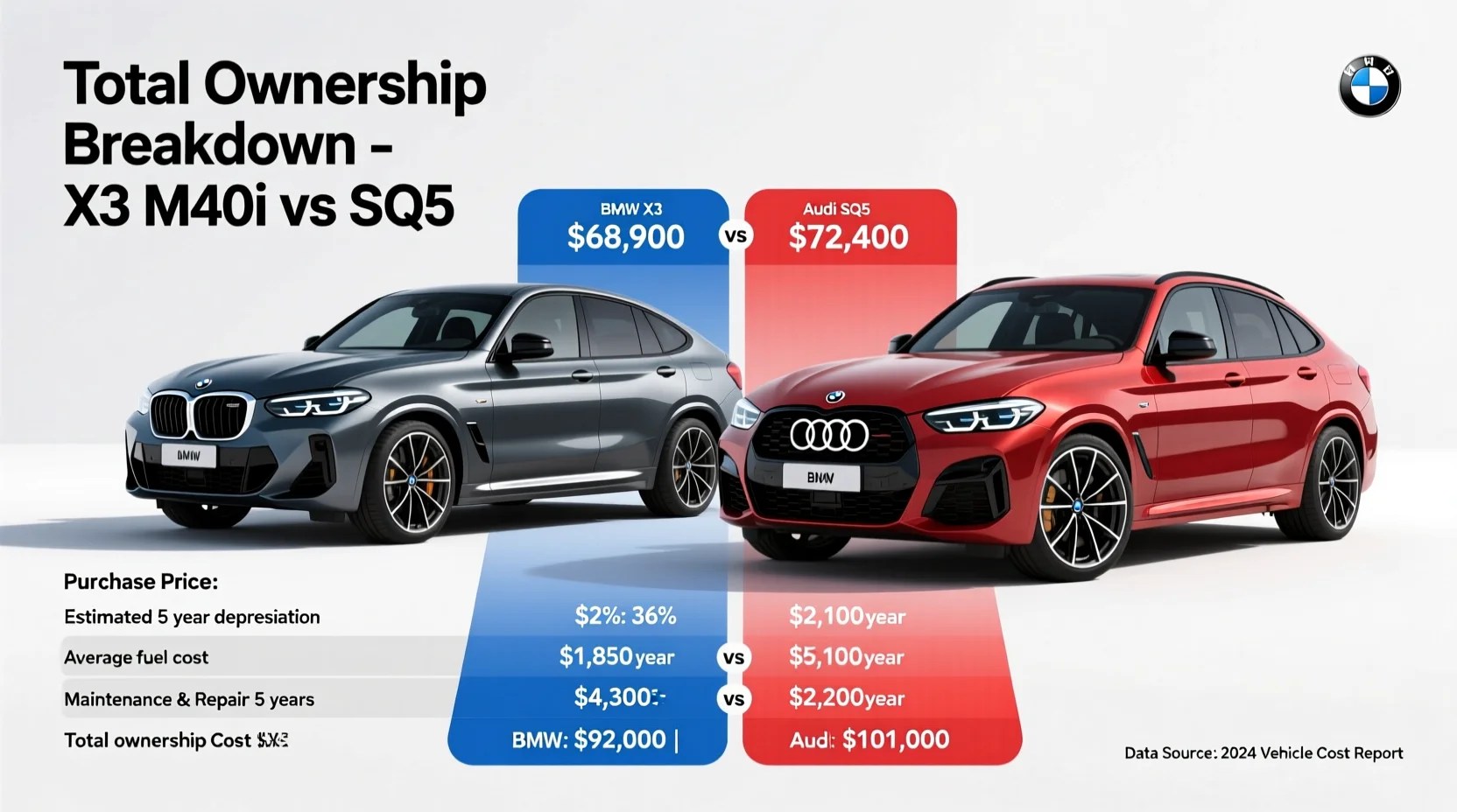 X3 M40i vs SQ5 Cost Comparison: Total Ownership Breakdown