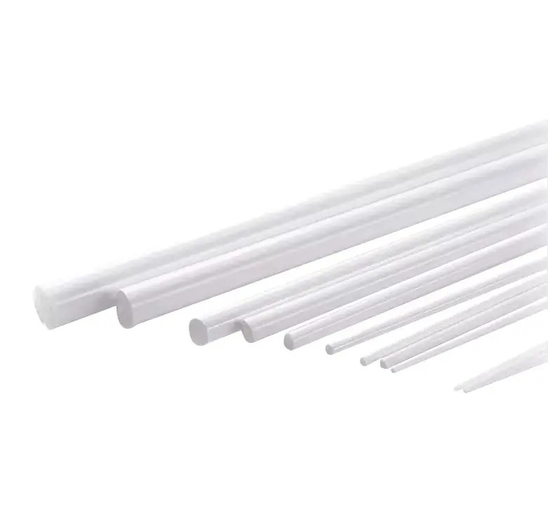 Diameter 0.5 to 10mm *250mm White ABS Styrene Plastic Round Bar Rods Discounted price Cheap good