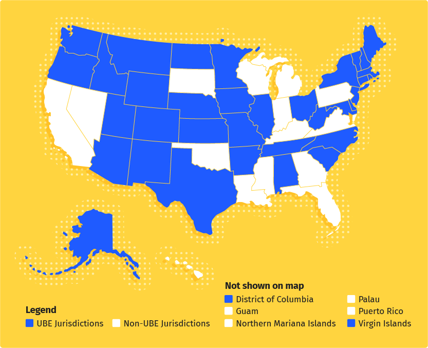 Adex Exam States Map States with No Bar Exam Requirement CollegeLearners
