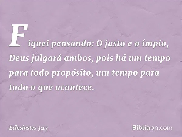 Eclesiastes 3 17 Biblia
