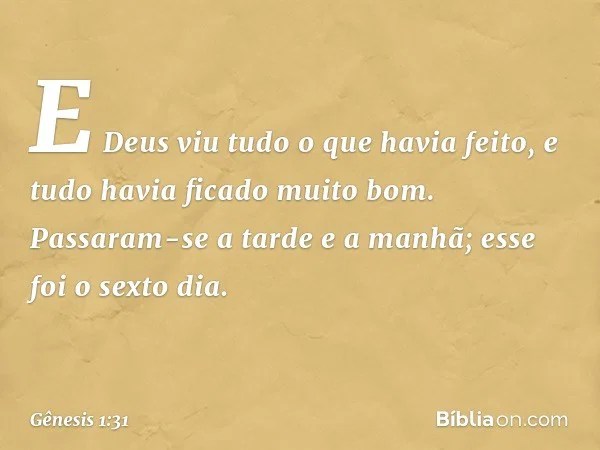 Genesis 1 31 Biblia