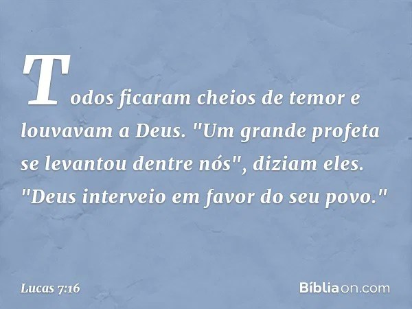 Lucas 7 16 Biblia