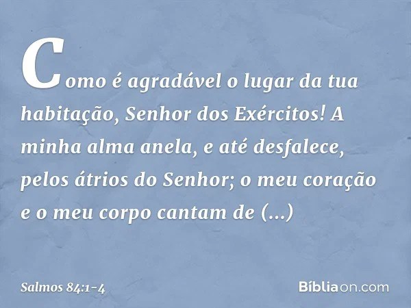Salmo 84 1 4 Biblia