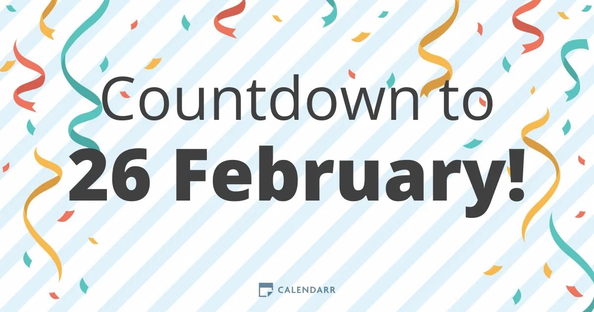 Countdown to 26 February Calendarr