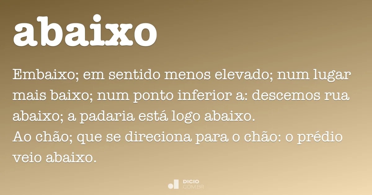 Abaixo Dicio, Dicionário Online de Português