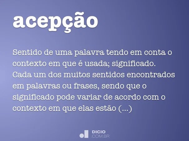 Acepção Dicionário Online de Português