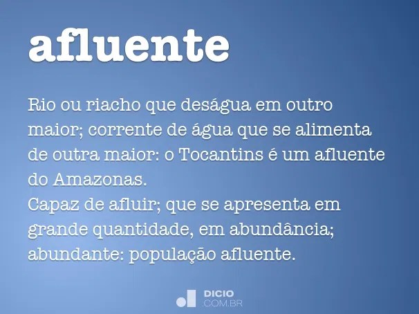 Afluente Dicio, DicionÃ¡rio Online de PortuguÃªs