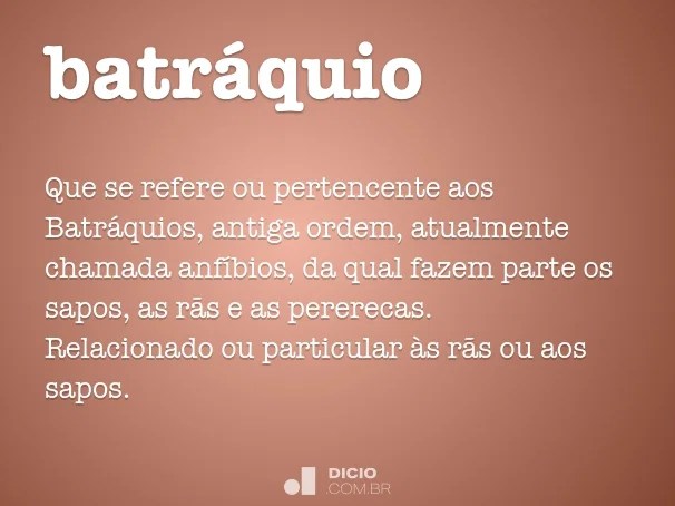 BatrÃ¡quio Dicio, DicionÃ¡rio Online de PortuguÃªs
