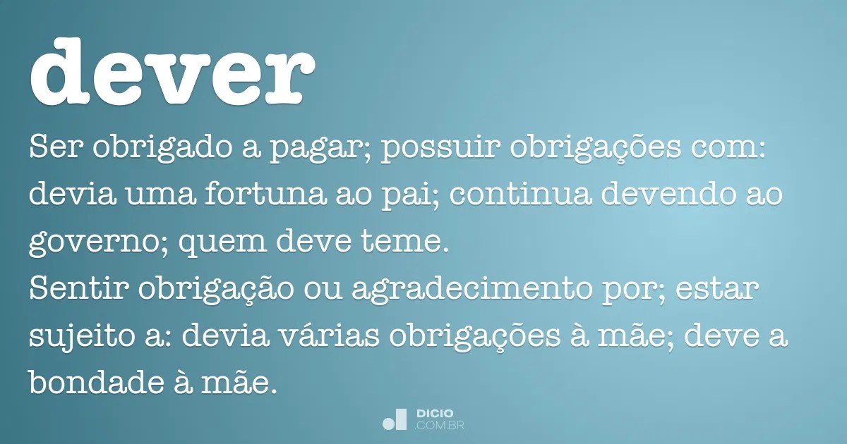 Dever Dicio, DicionÃ¡rio Online de PortuguÃªs