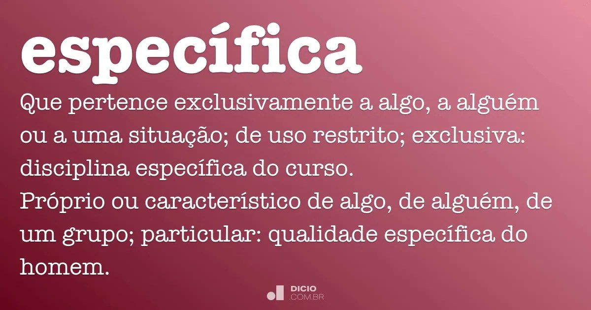 Específica Dicio, Dicionário Online de Português