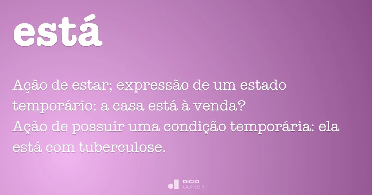 Está Dicio, Dicionário Online de Português