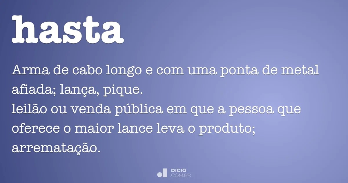 Hasta Dicio, Dicionário Online de Português