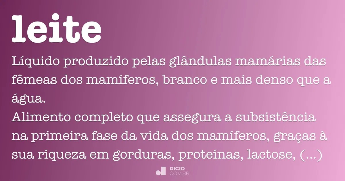Leite Dicio, DicionÃ¡rio Online de PortuguÃªs