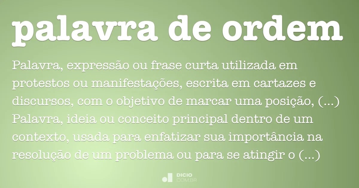 Palavra de ordem Dicio, DicionÃ¡rio Online de PortuguÃªs